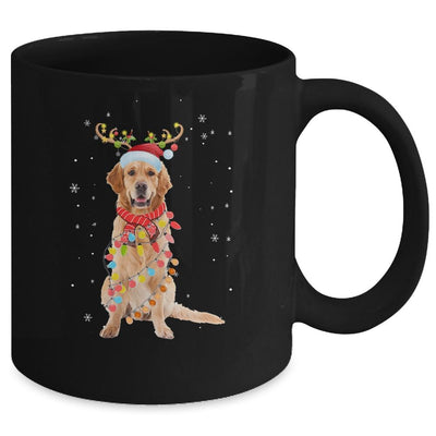 Funny Golden Retriever Christmas Tree Santa Reindeer Pajamas Mug-Coffee Mug-Mug-Black