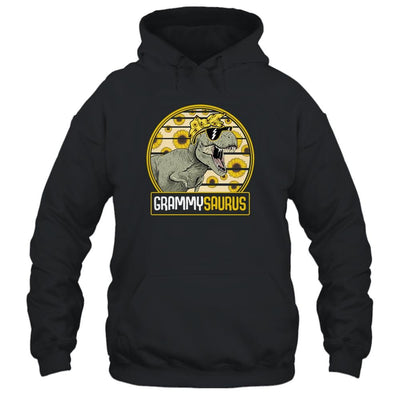 Funny Grammy Saurus Sunflower Dinosaur Grandma T Rex-T-Shirt & Tank Top-Pullover Hoodie-Black