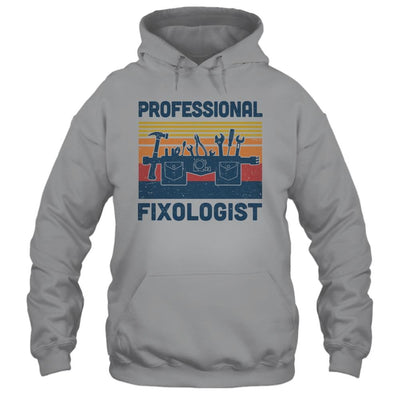 Funny Handyman Professional Fixologist Tools Repairman-T-Shirt & Hoodie-Pullover Hoodie-Sport Grey