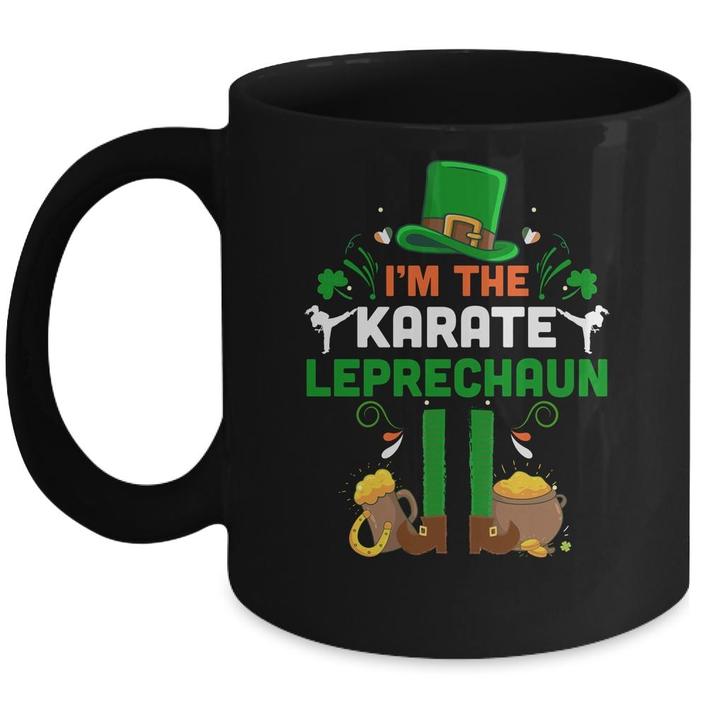 Funny I'm The Karate Leprechaun Karate St Patrick's Day Mug-Coffee Mug-Mug-Black