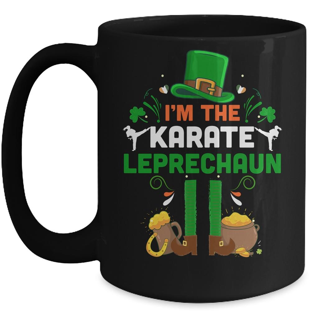 Funny I'm The Karate Leprechaun Karate St Patrick's Day Mug-Coffee Mug-Mug-Black