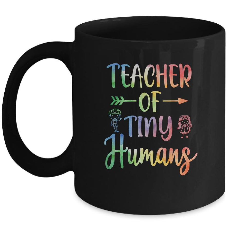 Funny Kindergarten Prek Teacher Gift Teacher Of Tiny Humans Mug-Coffee Mug-Mug-Black
