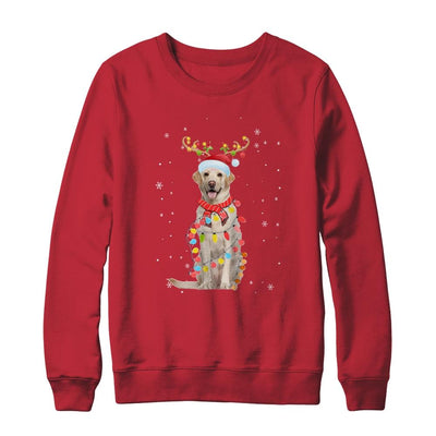 Funny Labrador Christmas Tree Santa Reindeer Pajamas-T-Shirt & Sweatshirt-Crewneck Sweatshirt-Red