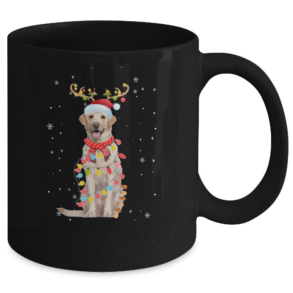 Funny Labrador Christmas Tree Santa Reindeer Pajamas Mug-Coffee Mug-Mug-Black