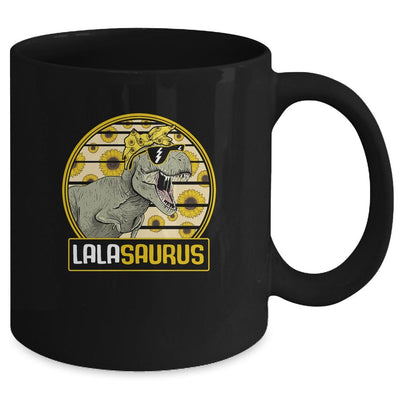 Funny Lala Saurus Sunflower Dinosaur Grandma T Rex Mug-Coffee Mug-