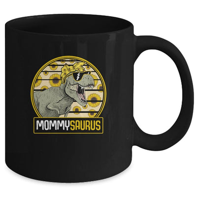 Funny Mommy Saurus Sunflower Dinosaur Mom T Rex Mug-Coffee Mug-