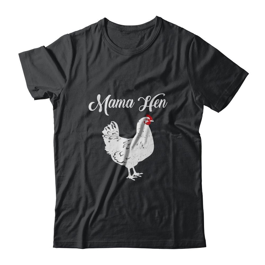 Funny Mother's Day Mama Hen Chicken Gift Mom Farm-T-Shirt & Tank Top-Classic T-Shirt-Black