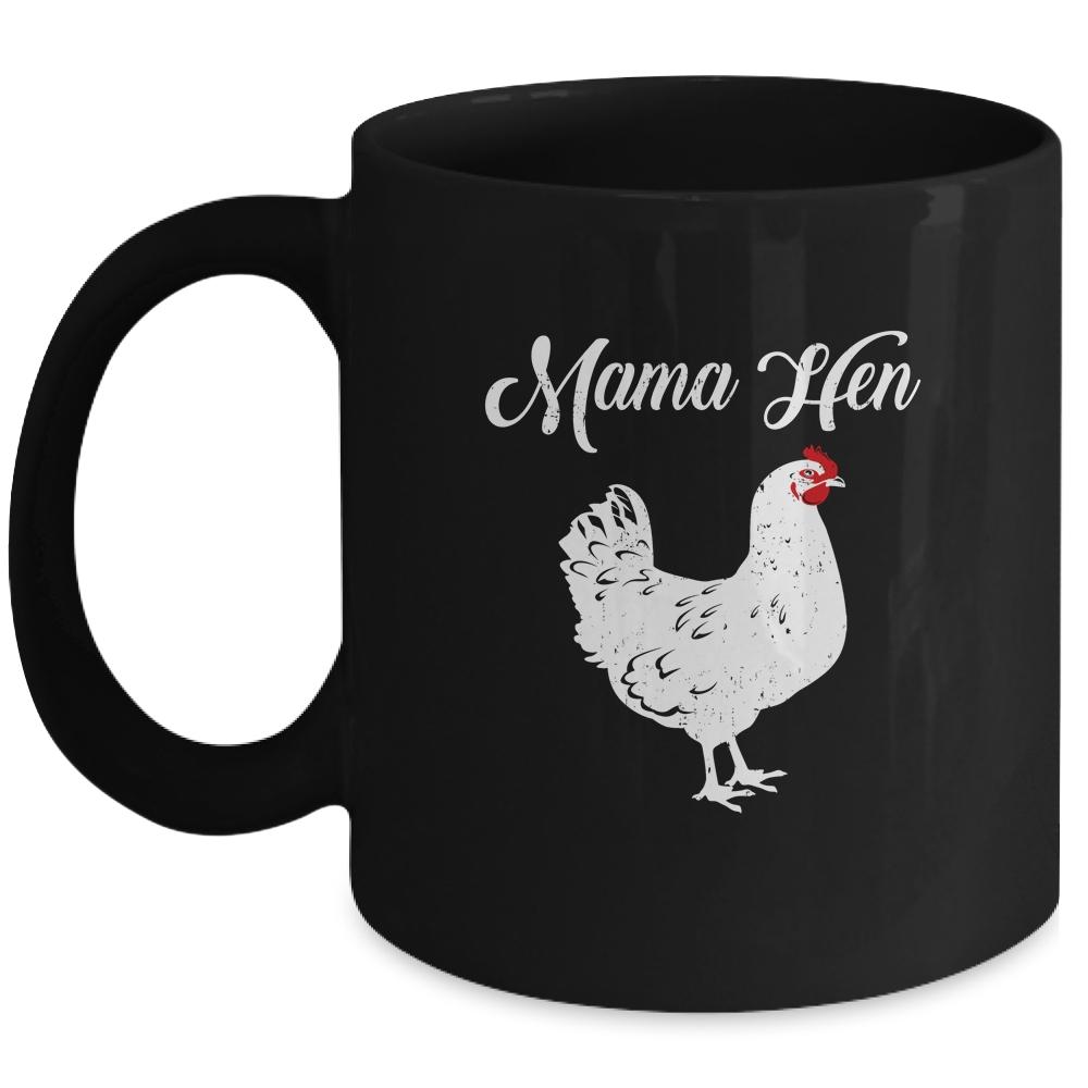 Funny Mother's Day Mama Hen Chicken Gift Mom Farm Mug-Coffee Mug-Mug-Black