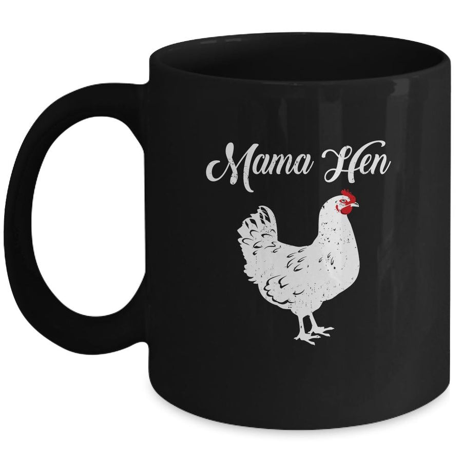 Funny Mother's Day Mama Hen Chicken Gift Mom Farm Mug-Coffee Mug-Mug-Black
