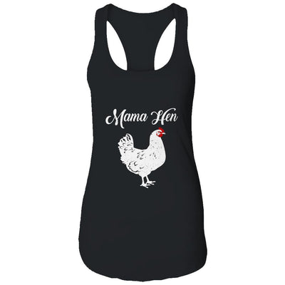 Funny Mother's Day Mama Hen Chicken Gift Mom Farm-T-Shirt & Tank Top-Women's Ideal Racerback Tank-Black