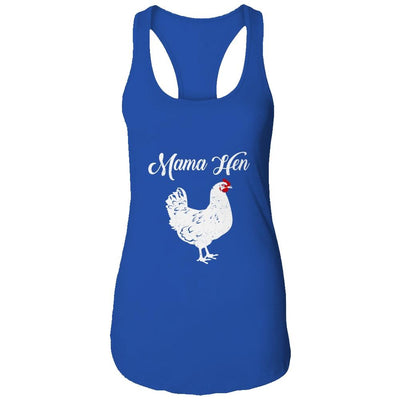 Funny Mother's Day Mama Hen Chicken Gift Mom Farm-T-Shirt & Tank Top-Women's Ideal Racerback Tank-Royal