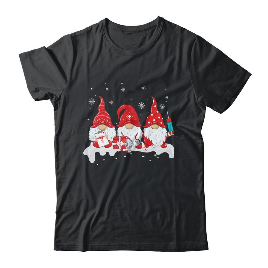 Funny Nurse Gnomes Santa Christmas Light Nursing Lover Gifts-T-Shirt & Sweatshirt-Classic T-Shirt-Black