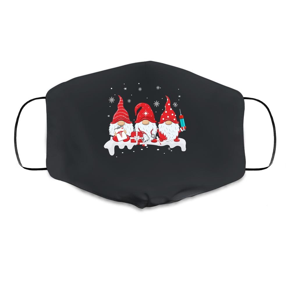 Funny Nurse Gnomes Santa Christmas Light Nursing Lover Gifts Cloth Face Mask