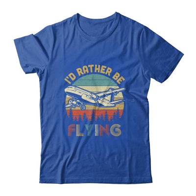Funny Pilot I'd Rather Be Flying Airplane Pilot Gift-T-Shirt & Hoodie-Classic T-Shirt-Royal