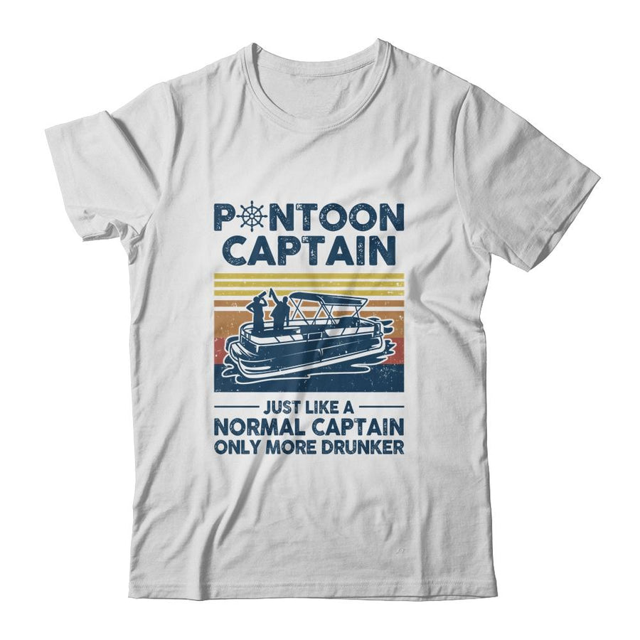 Funny Pontoon Captain Boat Lake Boating Beer Gift For Dad-T-Shirt & Hoodie-Classic T-Shirt-White