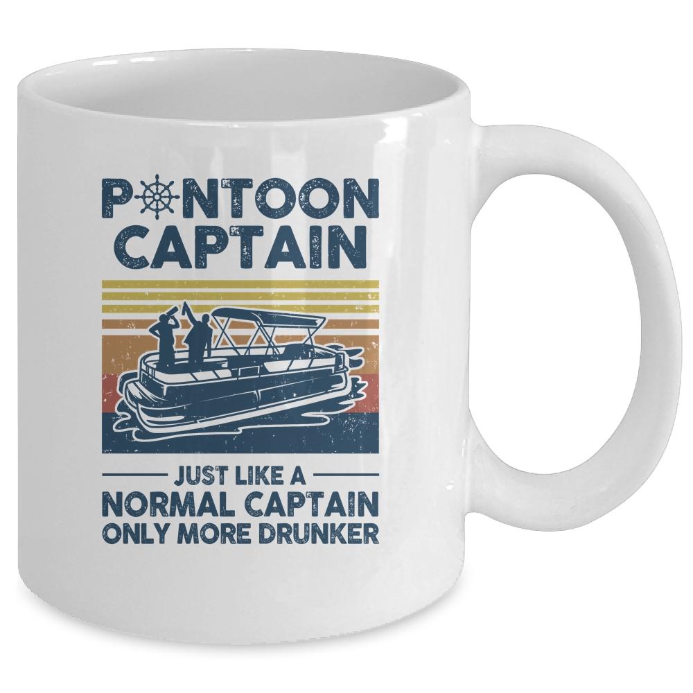 Funny Pontoon Captain Boat Lake Boating Beer Gift For Dad Mug-Coffee Mug-Mug-White