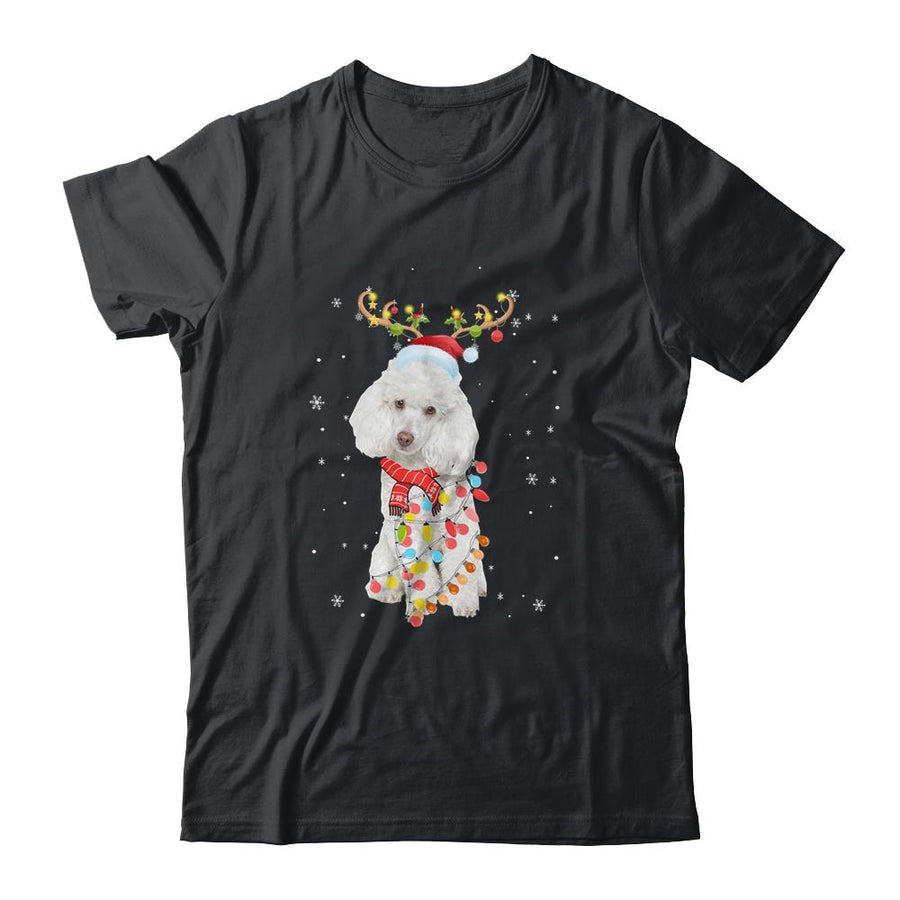 Funny Poodle Christmas Tree Santa Reindeer Pajamas-T-Shirt & Sweatshirt-Classic T-Shirt-Black
