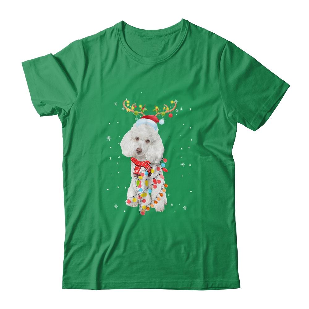 Funny Poodle Christmas Tree Santa Reindeer Pajamas-T-Shirt & Sweatshirt-Classic T-Shirt-Irish Green