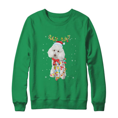 Funny Poodle Christmas Tree Santa Reindeer Pajamas-T-Shirt & Sweatshirt-Crewneck Sweatshirt-Irish Green