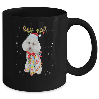 Funny Poodle Christmas Tree Santa Reindeer Pajamas Mug-Coffee Mug-Mug-Black