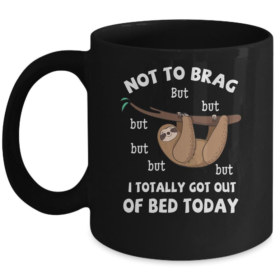 Funny Sloth Gift For Lazy Men Women Or Kids Who Love Bed Mug-Coffee Mug-Mug-Black