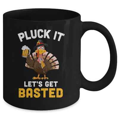 Funny Thanksgiving Pluck It Let's Get Basted Turkey Beer Mug-Coffee Mug-Mug-Black