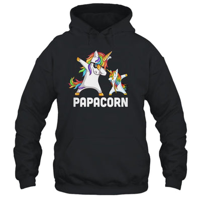 Funny Unicorn Grandpa Papa Baby Papacorn Dabbing-T-Shirt & Hoodie-Pullover Hoodie-Black