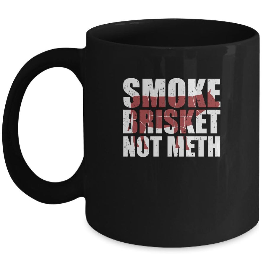 Funny Vintage Bbq Meat Eaters Smoke Brisket Not Meth Mug-Coffee Mug-Mug-Black