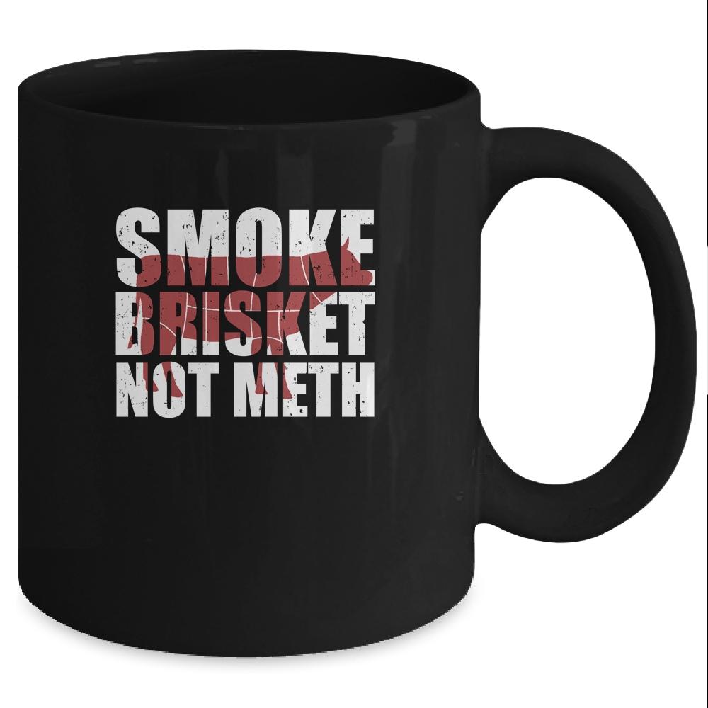 Funny Vintage Bbq Meat Eaters Smoke Brisket Not Meth Mug-Coffee Mug-Mug-Black