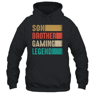 Gamer Gifts For Boys Son Brother Gaming Legend Christmas-T-Shirt & Hoodie-Pullover Hoodie-Black