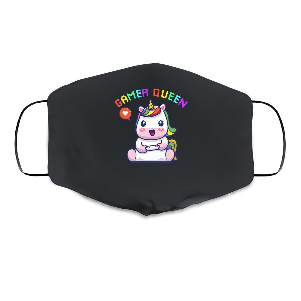Gamer Queen Cute Girl Gaming Gamer Video Controller Unicorn Cloth Face Mask