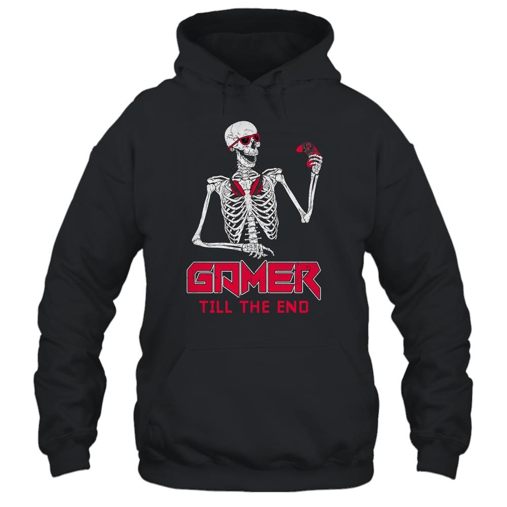 Gamer Till The End Funny Video Gamer Gaming Gifty-T-Shirt & Hoodie-Pullover Hoodie-Black