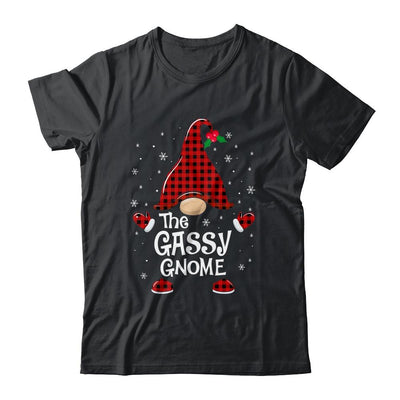 Gassy Gnome Buffalo Plaid Matching Christmas Pajama Gift-T-Shirt & Sweatshirt-Classic T-Shirt-Black
