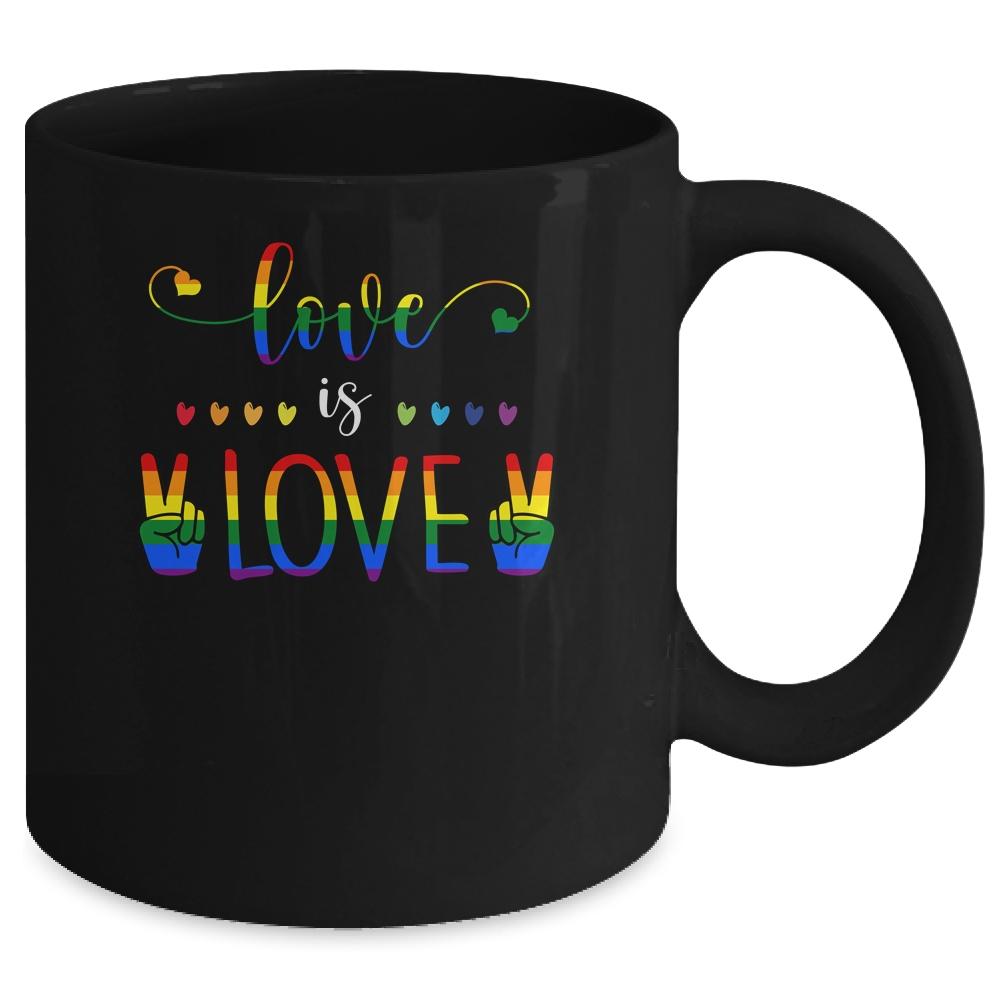 Gay Pride Rainbow Love Is Love LGBTQ Mug-Coffee Mug-