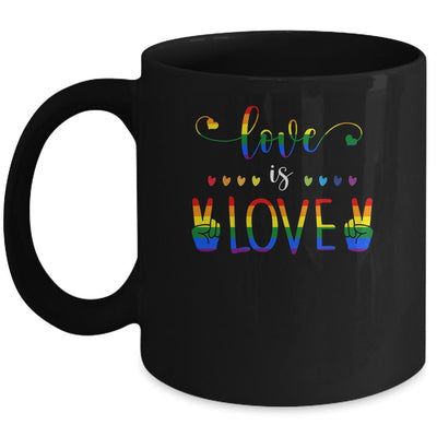 Gay Pride Rainbow Love Is Love LGBTQ Mug-Coffee Mug-Mug-Black