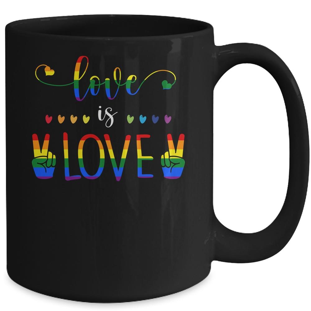Gay Pride Rainbow Love Is Love LGBTQ Mug-Coffee Mug-