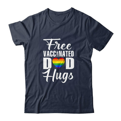 Gay Pride Vaccinated LGBT Lesbian LGBTQ Proud Dad-T-Shirt & Hoodie-Classic T-Shirt-Navy