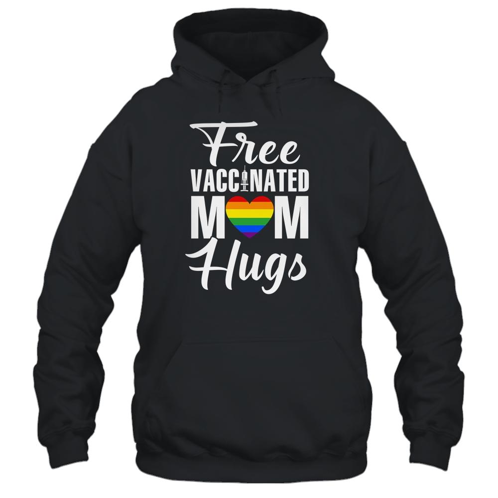 Gay Pride Vaccinated LGBT Lesbian LGBTQ Proud Mom-T-Shirt & Tank Top-Pullover Hoodie-Black
