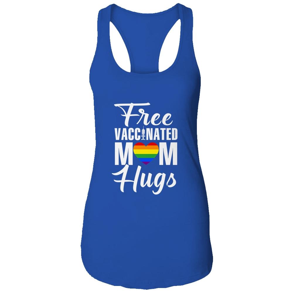 Gay Pride Vaccinated LGBT Lesbian LGBTQ Proud Mom-T-Shirt & Tank Top-Women's Ideal Racerback Tank-Royal