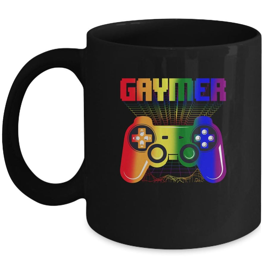 Gaymer Gamer Gay Pride Month Shirt LGBT Rainbow Mug-Coffee Mug-Mug-Black