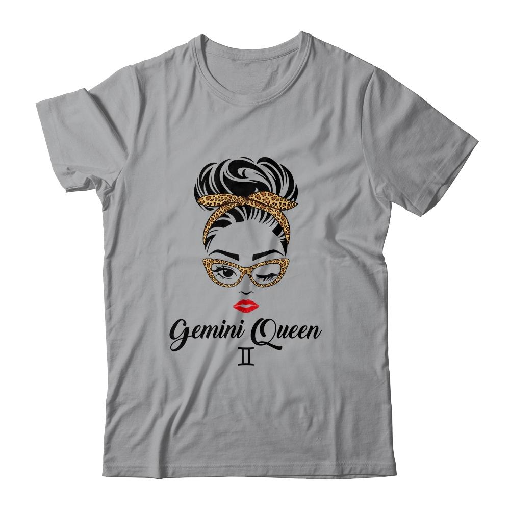Gemini Queen Woman Leopard Lips Eyes Lady Birthday Gifts-T-Shirt & Tank Top-Classic T-Shirt-Sport Grey