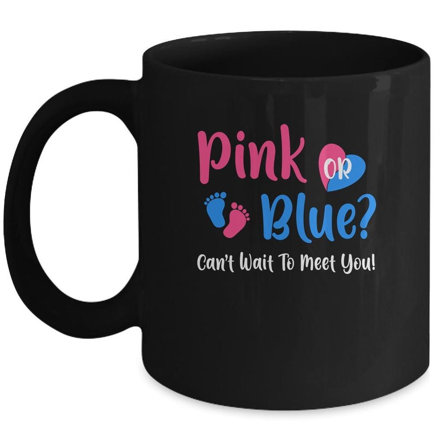 Gender Reveal Team Girl Or Boy Pink Or Blue Mug-Coffee Mug-Mug-Black