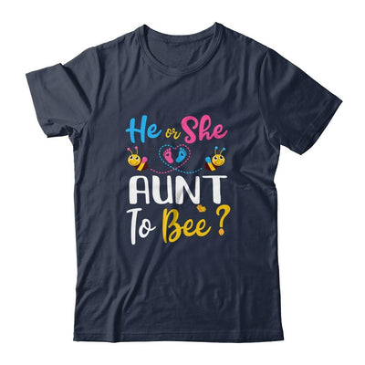 Gender Reveal What Will It Bee He Or She Aunt-T-Shirt & Hoodie-Classic T-Shirt-Navy