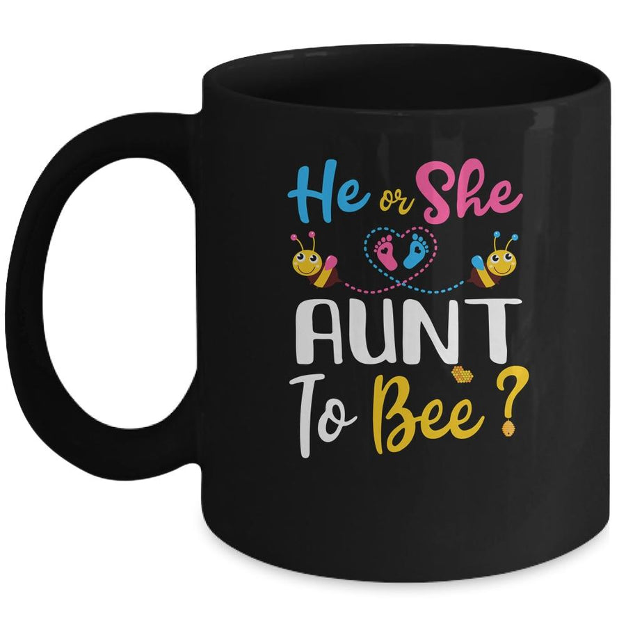 Gender Reveal What Will It Bee He Or She Aunt Mug-Coffee Mug-Mug-Black