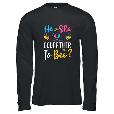 Gender Reveal What Will It Bee He Or She Godfather-T-Shirt & Hoodie-Long Sleeve T-Shirt-Black