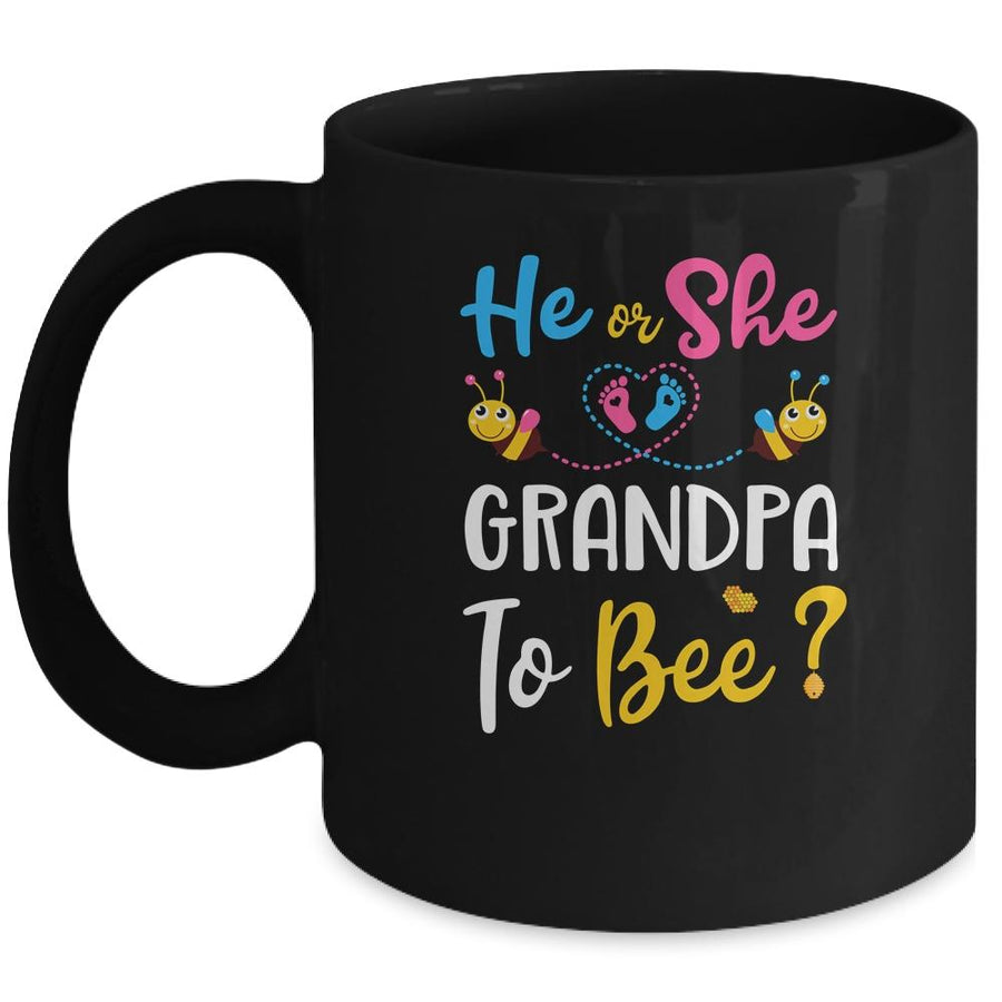 Gender Reveal What Will It Bee He Or She Grandpa Mug-Coffee Mug-Mug-Black