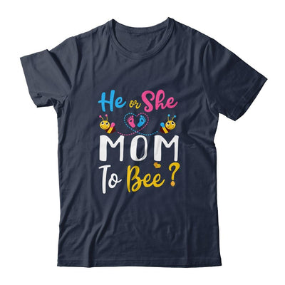 Gender Reveal What Will It Bee He Or She Mom-T-Shirt & Hoodie-Classic T-Shirt-Navy