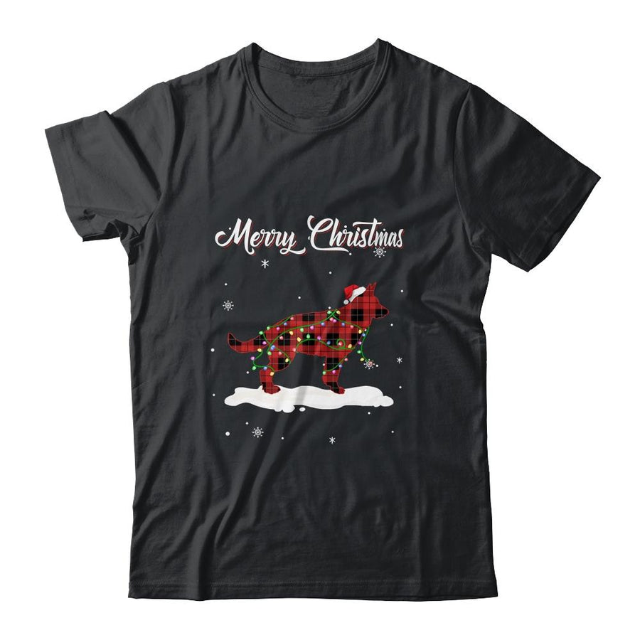German Shepherd Christmas Red Plaid Dog Lover Pajama Family Gift-T-Shirt & Sweatshirt-Classic T-Shirt-Black