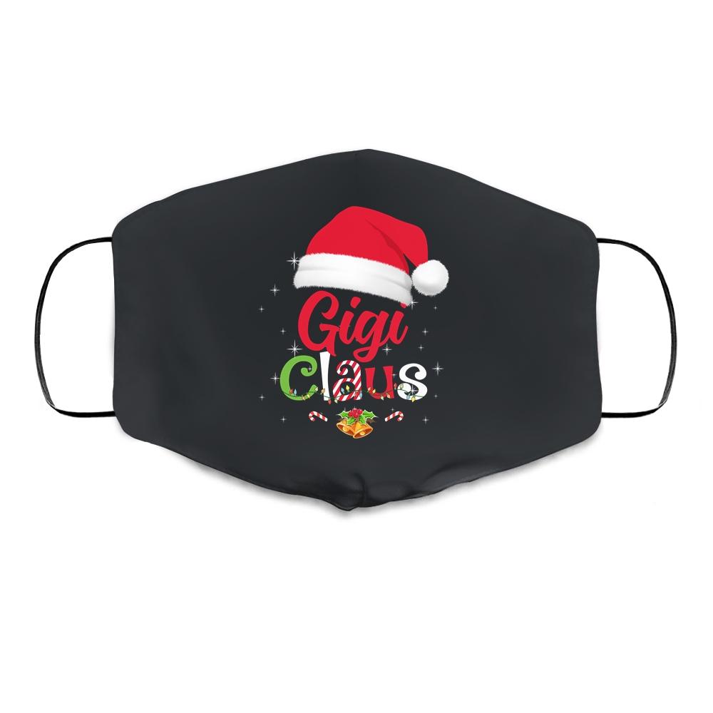 Gigi Claus Santa Christmas Matching Family Pajama Funny Cloth Face Mask-Cloth Face Mask-Cloth Face Mask-Black