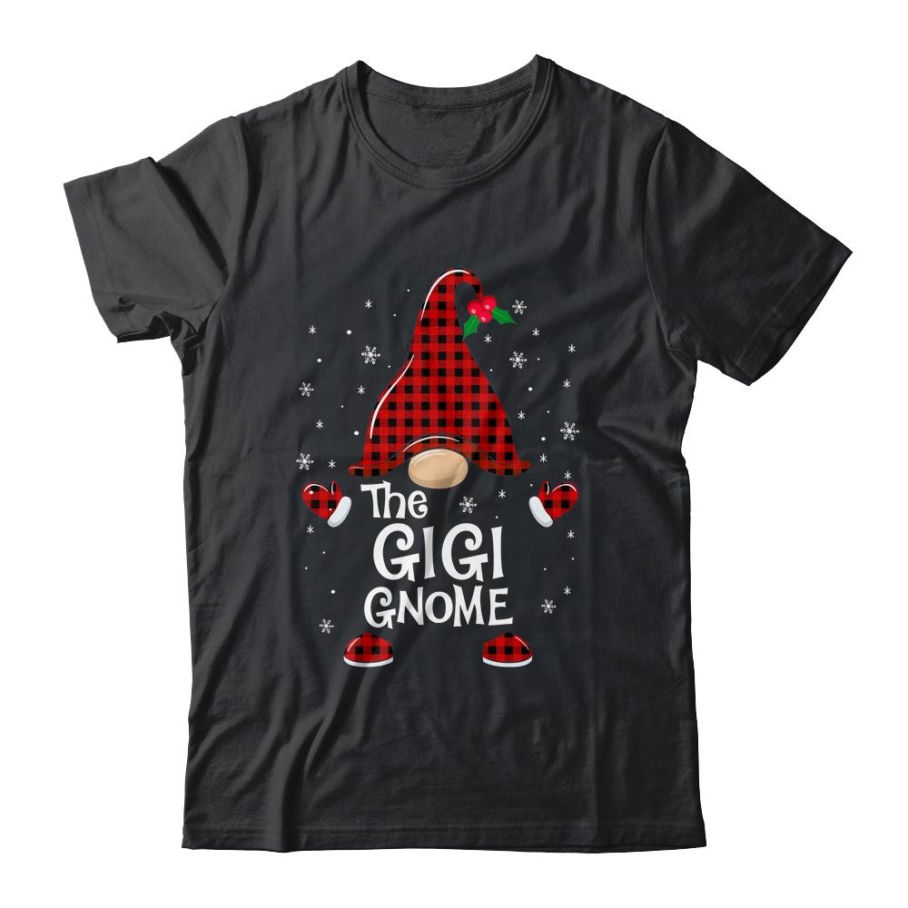 Gigi Gnome Buffalo Plaid Matching Christmas Pajama Gift-T-Shirt & Sweatshirt-Classic T-Shirt-Black